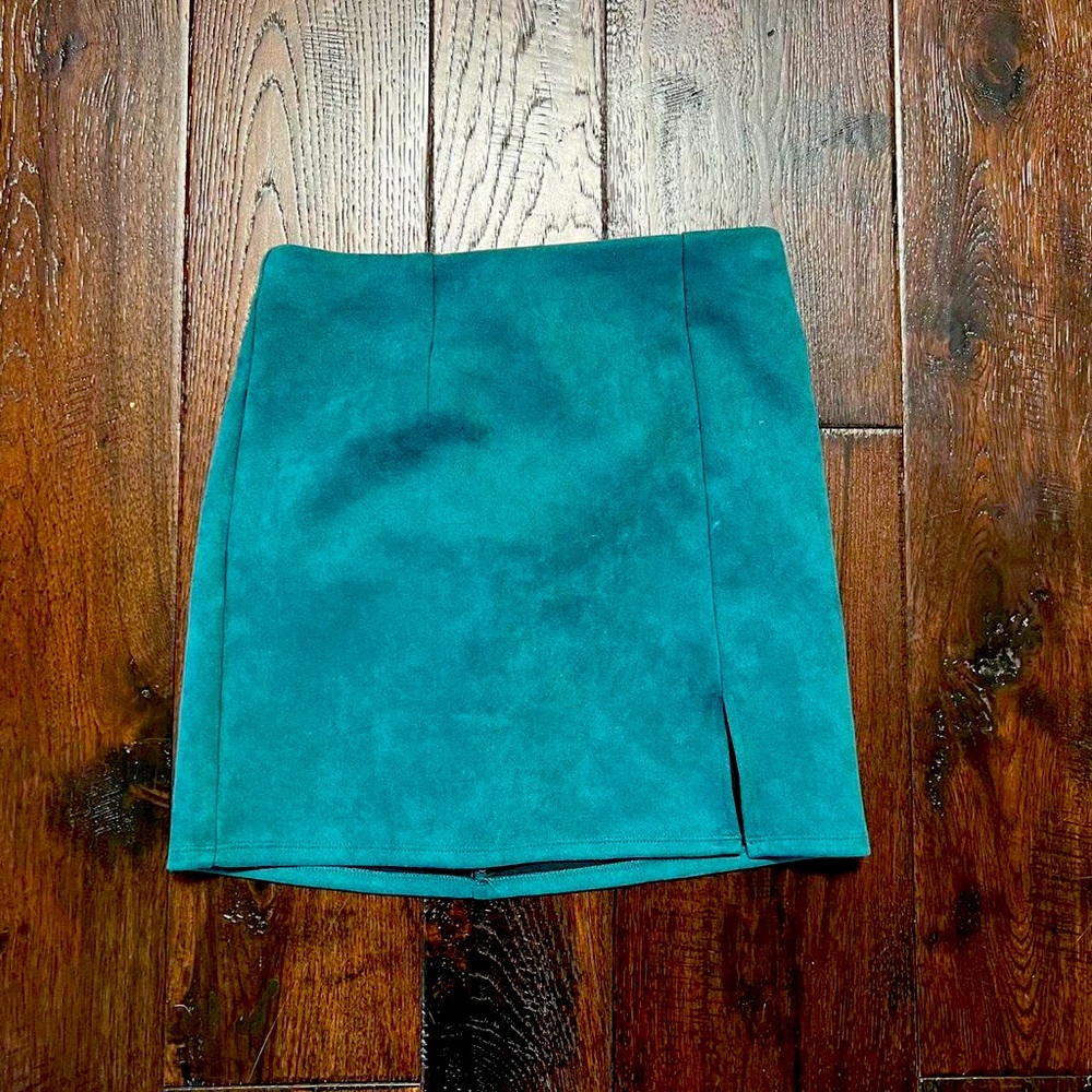 Superdown Green/Blue Mini Skirt